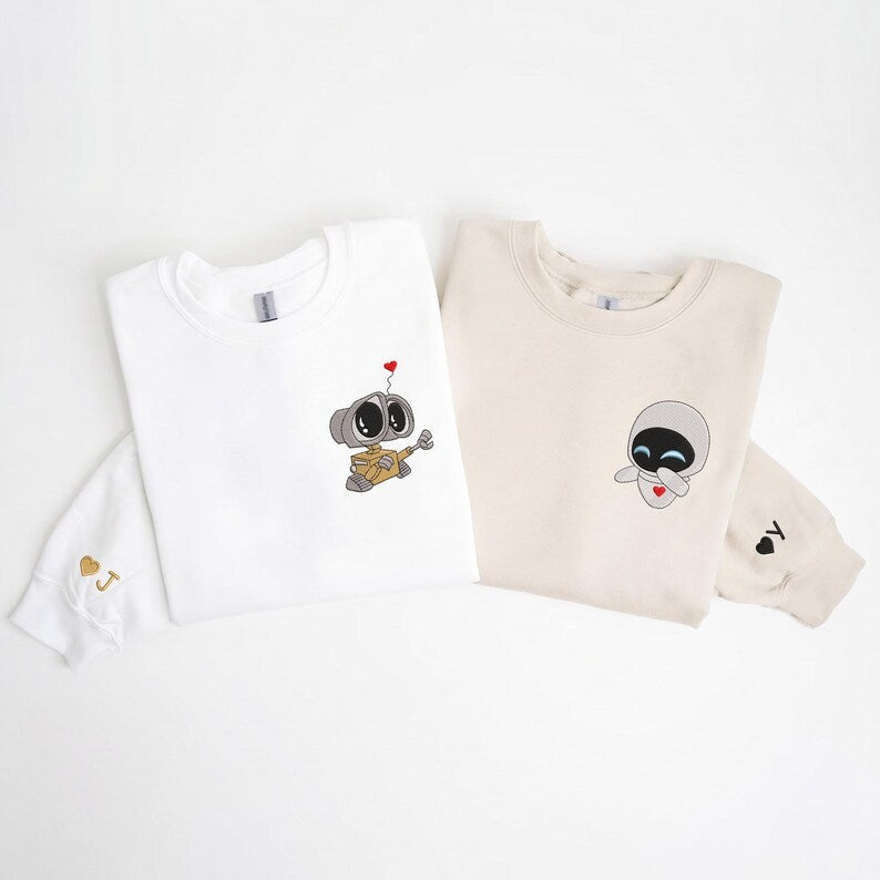 Custom Stitch Angel Couple Sweatshirt, Disney Family Name Pocket Crewneck Gift