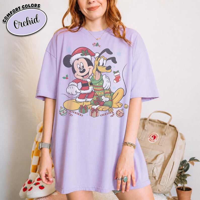 Vintage Mickey Pluto Christmas Shirt, Retro Disney Best Friends Holiday Shirt, Disneyland Family Matching Christmas Vacation Trip Shirt 2026