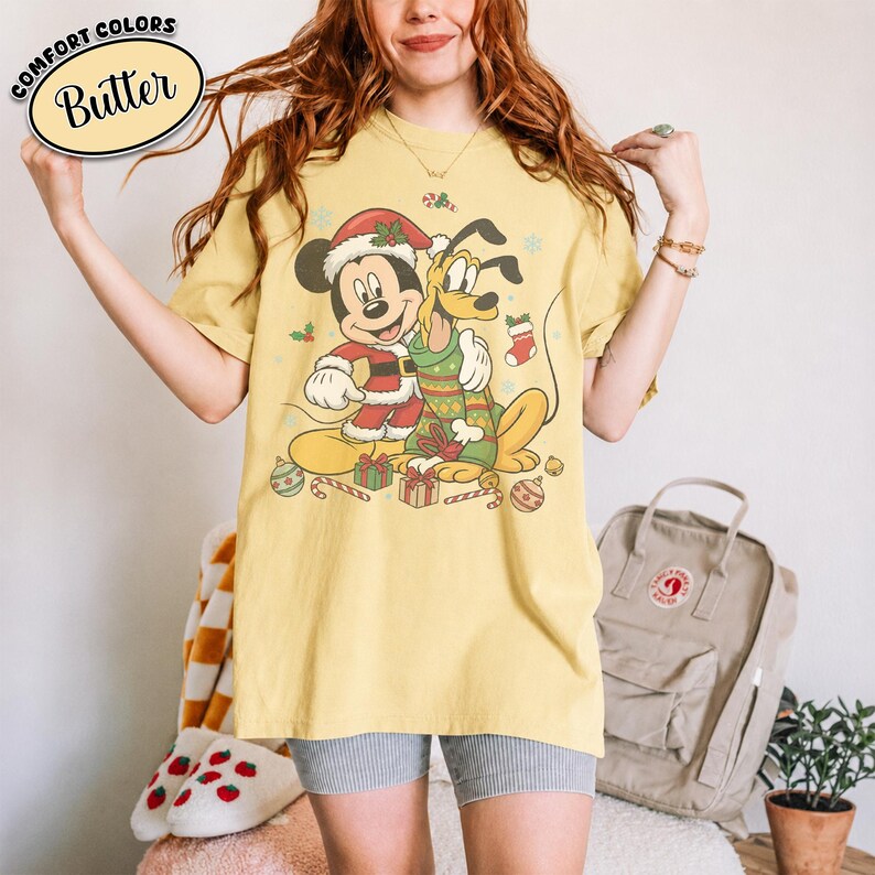 Vintage Mickey Pluto Christmas Shirt, Retro Disney Best Friends Holiday Shirt, Disneyland Family Matching Christmas Vacation Trip Shirt 2026