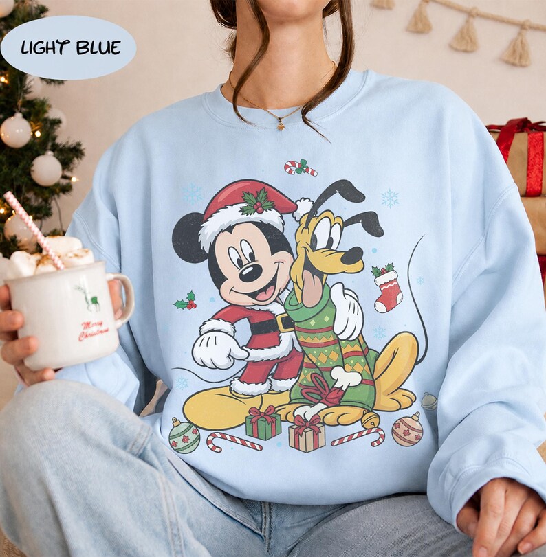 Vintage Mickey Pluto Christmas Shirt, Retro Disney Best Friends Holiday Shirt, Disneyland Family Matching Christmas Vacation Trip Shirt 2026