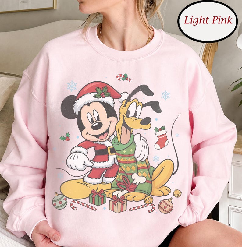 Vintage Mickey Pluto Christmas Shirt, Retro Disney Best Friends Holiday Shirt, Disneyland Family Matching Christmas Vacation Trip Shirt 2026