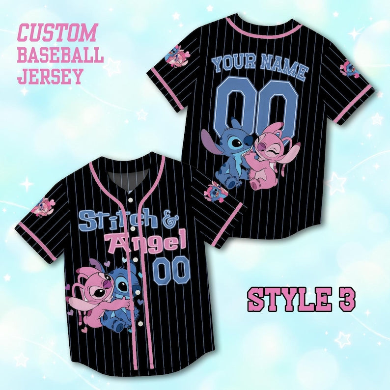 Blue Alien Pink Alien Baseball Jersey, Custom Couple Jersey, Personalized Matching Jersey, Anniversary Birthday Gift