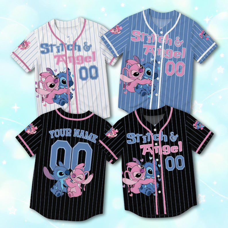 Blue Alien Pink Alien Baseball Jersey, Custom Couple Jersey, Personalized Matching Jersey, Anniversary Birthday Gift