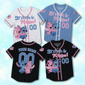 Blue Alien Pink Alien Baseball Jersey, Custom Couple Jersey, Personalized Matching Jersey, Anniversary Birthday Gift
