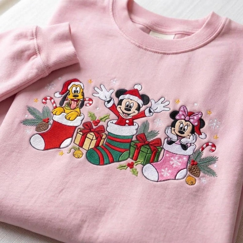 Embroidered Mouse And Friends Sweatshirt, Magical Land Christmas Shirt, Family Vacation Tee, Magical Park Outfit