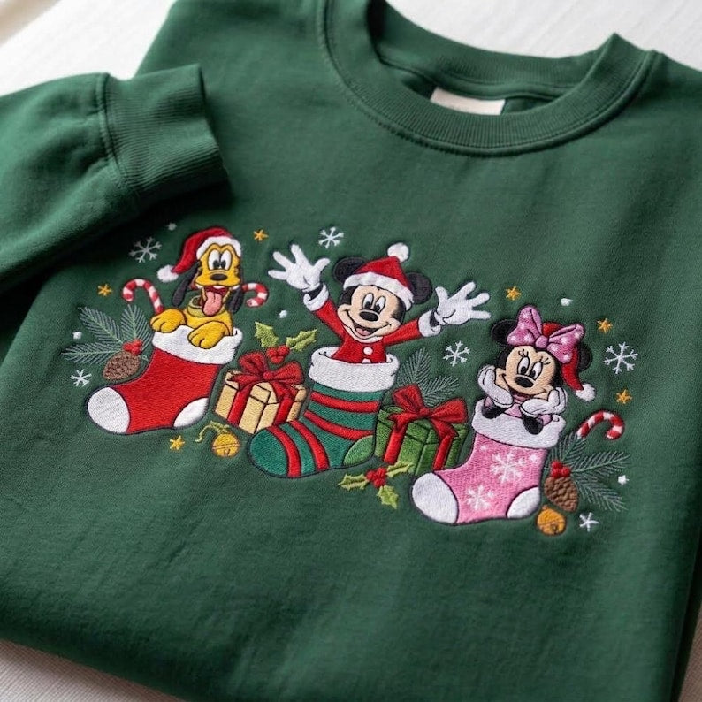Embroidered Mouse And Friends Sweatshirt, Magical Land Christmas Shirt, Family Vacation Tee, Magical Park Outfit