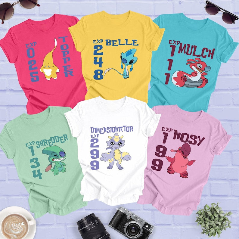 Stitch Experiment Shirt: Disney Family Tee ,All Experiment Charecters