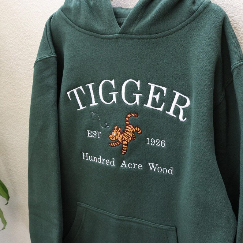 Kids Piglet Hoodie, Embroidered Classic Storybook Youth Sweatshirt