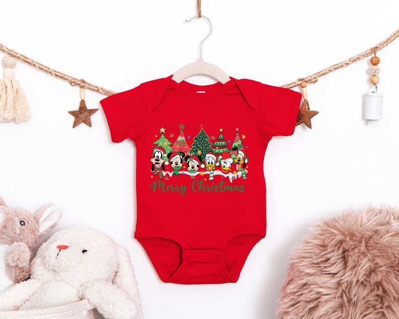 Christmas Shirt Toddler Kids Xmas Baby Bodysuit Youth Sweatshirt Donald Holiday Gift Mickey Friends Winter Trees Merry Tees Goofy Pluto Tops