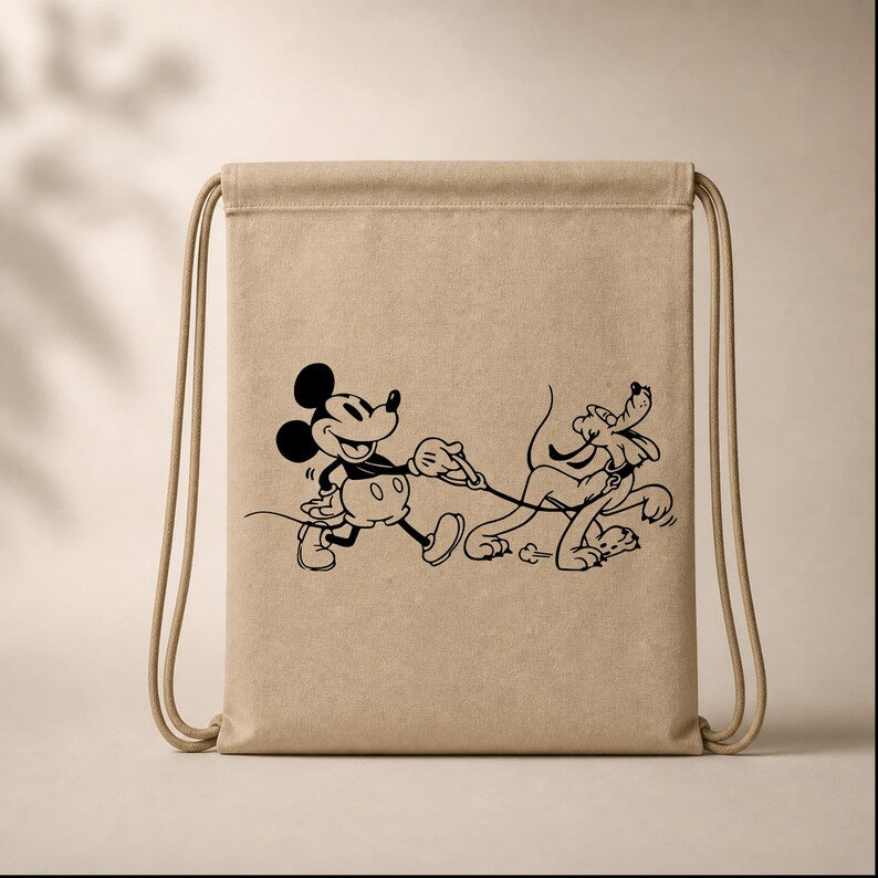 Mickey and Pluto Dog Walking Shirt, Comfort Colors Disney Tee, Classic Cartoon Graphic T-Shirt, Unisex Theme Park Outfit, Dog Lover Gift
