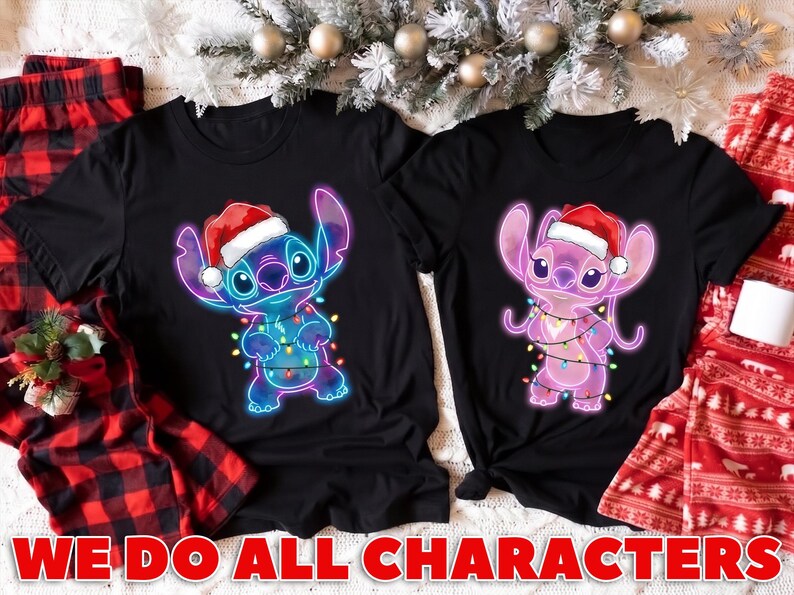 Stitch Angel Christmas Shirts, Disney Christmas Matching Couple Tee, Stitch Holiday Shirt, Angel Christmas Shirt, Cute Christmas Gift 2026