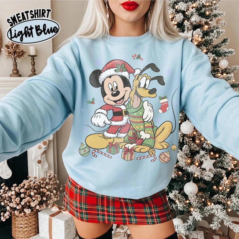 Mickey Pluto Christmas Shirt, Retro Disney Best Friends Holiday Shirt, Disneyland Family Matching Christmas Vacation Trip Shirt 2026