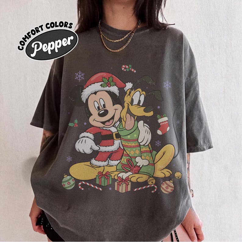 Mickey Pluto Christmas Shirt, Retro Disney Best Friends Holiday Shirt, Disneyland Family Matching Christmas Vacation Trip Shirt 2026