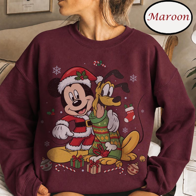 Vintage Mickey Pluto Christmas Shirt, Retro Disney Best Friends Holiday Shirt, Disneyland Family Matching Christmas Vacation Trip Shirt 2026