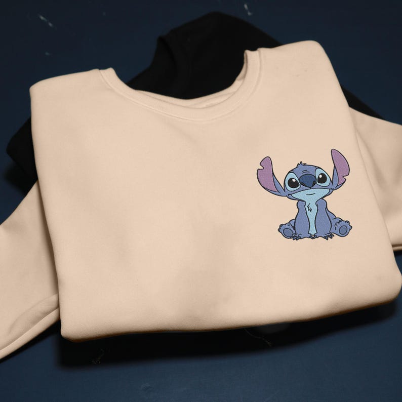 Personalized Stitch and Angel Embroidered Sweatshirt, Disney Couple Embroidery Hoodie, Matching Embroidery Shirt, Custom Name Sleeve, Gifts