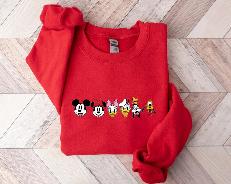 Gildan Mickey And Friends Shirt, Retro Disney Faces Tee, Minnie Donald Pluto Family Trip 2026