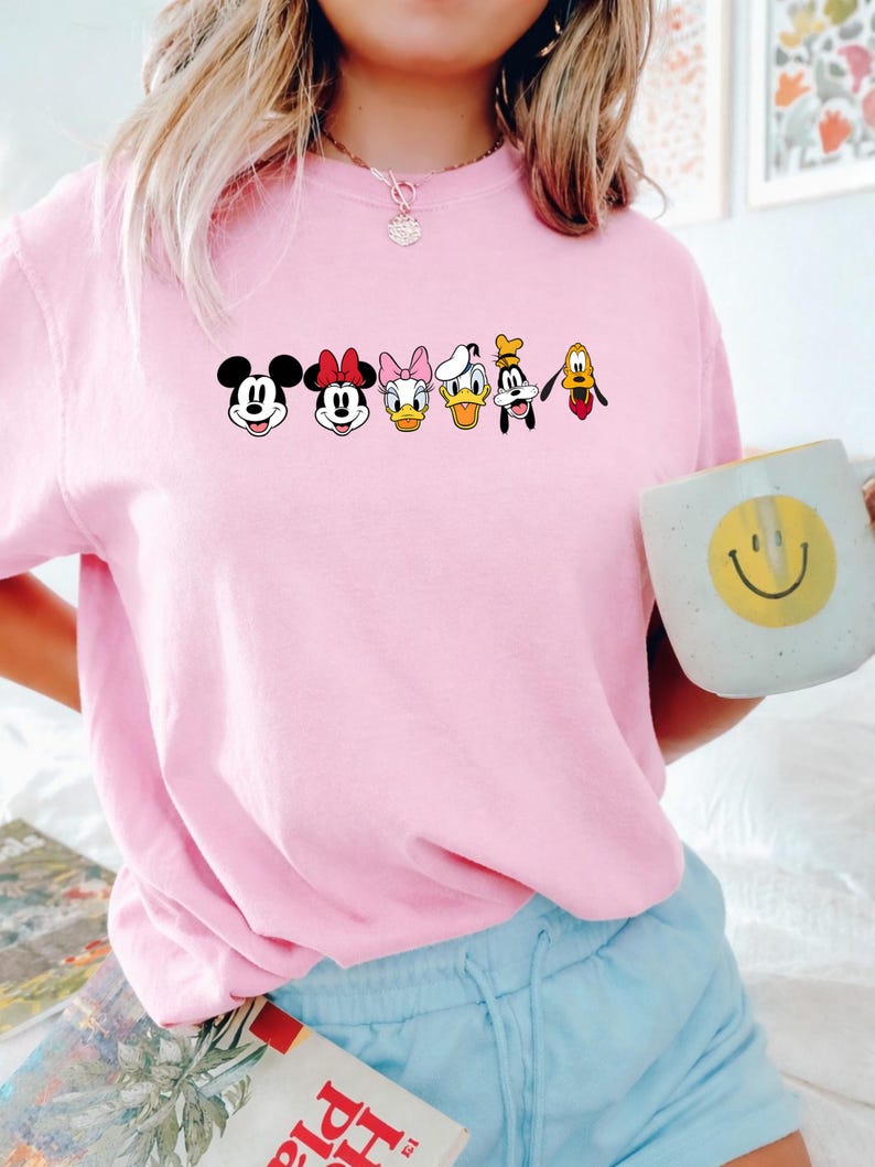 Gildan Mickey And Friends Shirt, Retro Disney Faces Tee, Minnie Donald Pluto Family Trip 2026