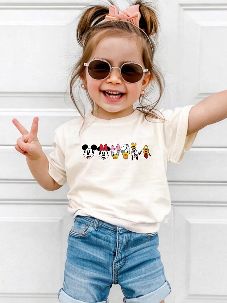 Gildan Mickey And Friends Shirt, Retro Disney Faces Tee, Minnie Donald Pluto Family Trip 2026