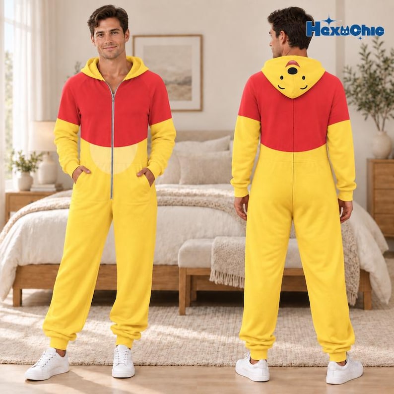 Halloween Winnie The Pooh Costume Pajamas Jumpsuit, Pooh Piglet Tigger Eeyore Cosplay Matching Group, Halloween Cosplay Costume
