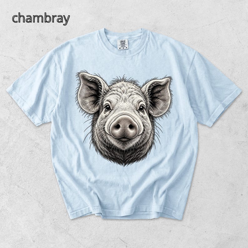 Pig Head T-Shirt, Piglet TShirt, Comfort Colors Tee