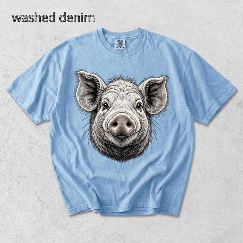 Pig Head T-Shirt, Piglet TShirt, Comfort Colors Tee
