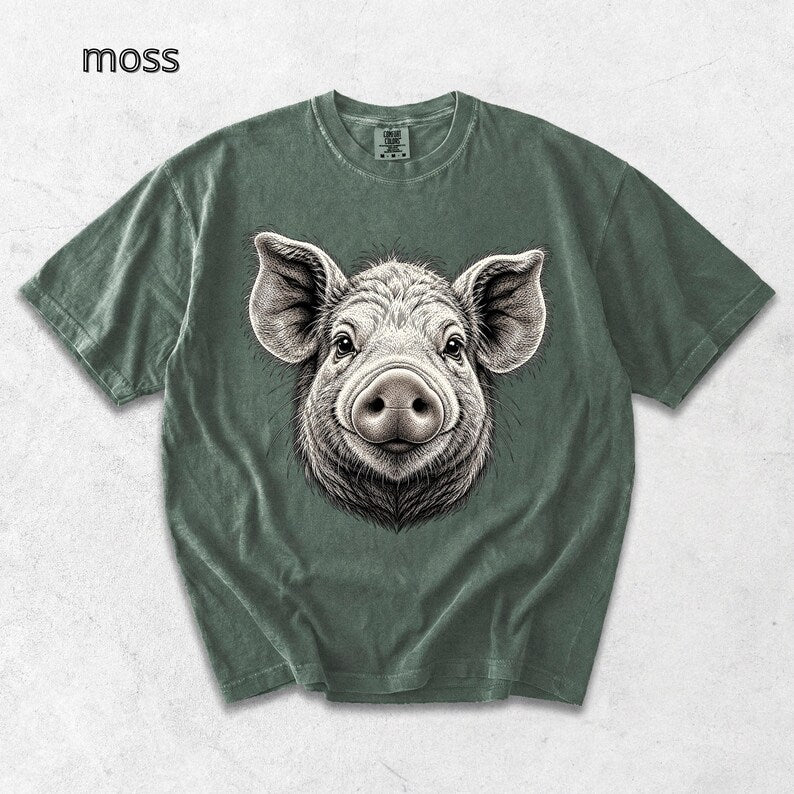 Pig Head T-Shirt, Piglet TShirt, Comfort Colors Tee