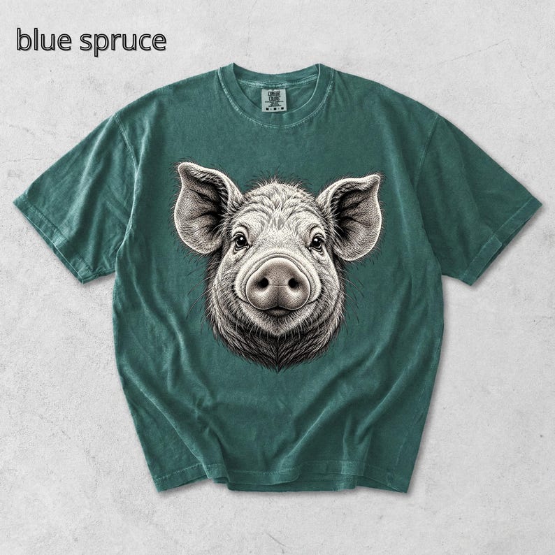 Pig Head T-Shirt, Piglet TShirt, Comfort Colors Tee