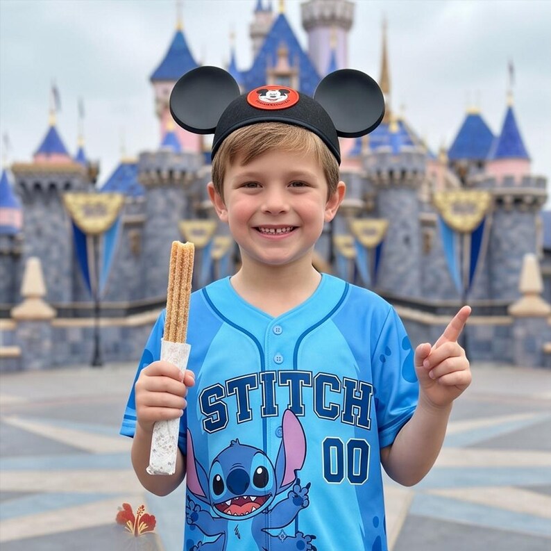Disney Lilo Stitch Baseball Jersey Couple, Stitch & Angel Custom Jersey, Personalized Disney Baseball Shirt, Family Character Jersey