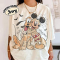 Comfort Colors® Retro Mickey And Pluto Signatures Halloween Shirt, Disney Spooky Season Tee, Disneyland Family Trip 2026, Mickey & Co Gift