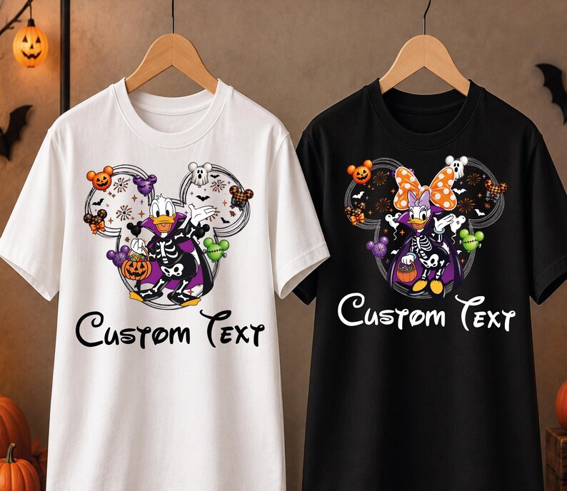 Personalized Disney Halloween Shirt, 115+ Character Choices, Family Matching Tee, Mickey Minnie Goofy Pluto 2026