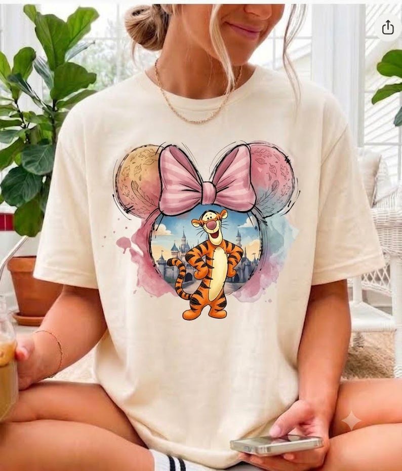 Winnie the Pooh T-Shirt, Retro Disney Castle Shirt, Watercolor Tigger Piglet Eeyore Tee, Magical Kingdom Apparel, Cute Cartoon Matching Top