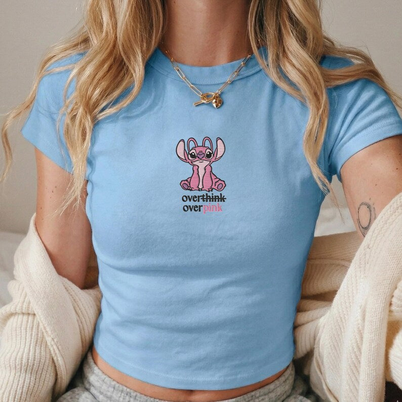 Embroidered Overthink Disney Angel Tank Top, Funny product image 5