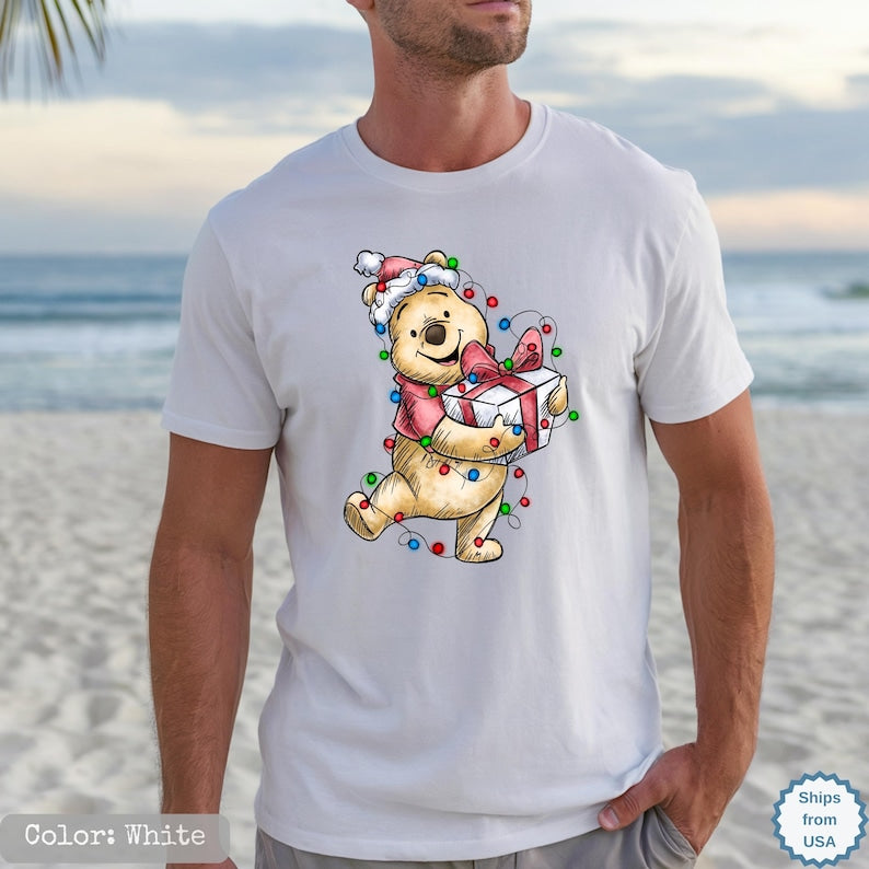 Winnie the Pooh Characters Christmas Shirt,The Pooh Eeyore Tigger Piglet Family Matching Christmas Tee,Disney Christmas Party Shirt,Xmas Tee