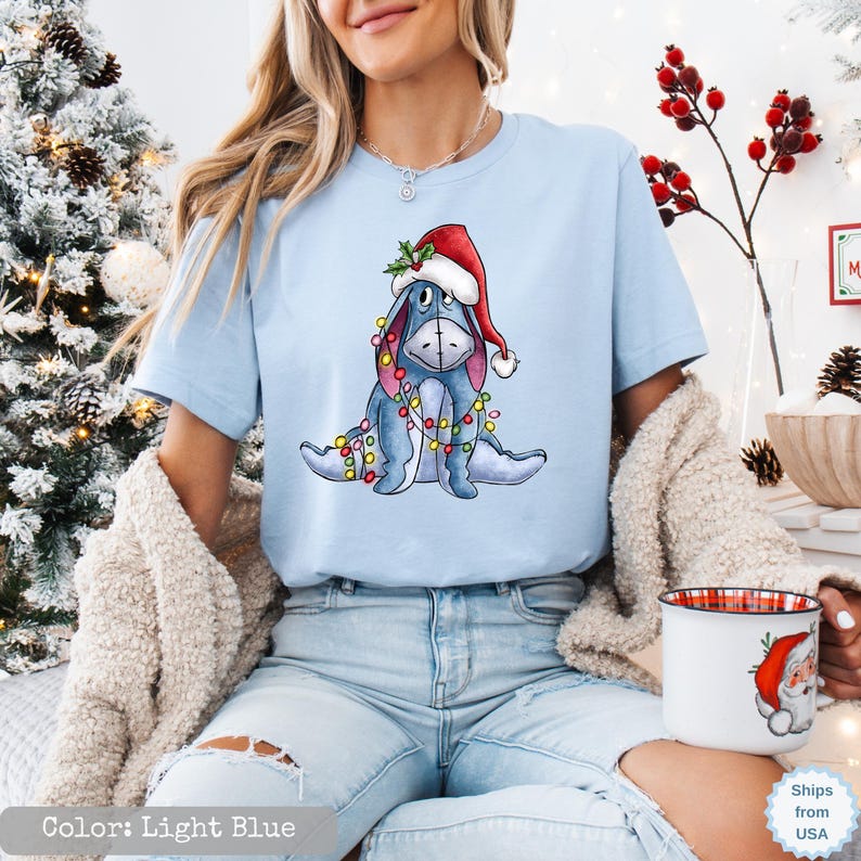 Winnie the Pooh Characters Christmas Shirt,The Pooh Eeyore Tigger Piglet Family Matching Christmas Tee,Disney Christmas Party Shirt,Xmas Tee