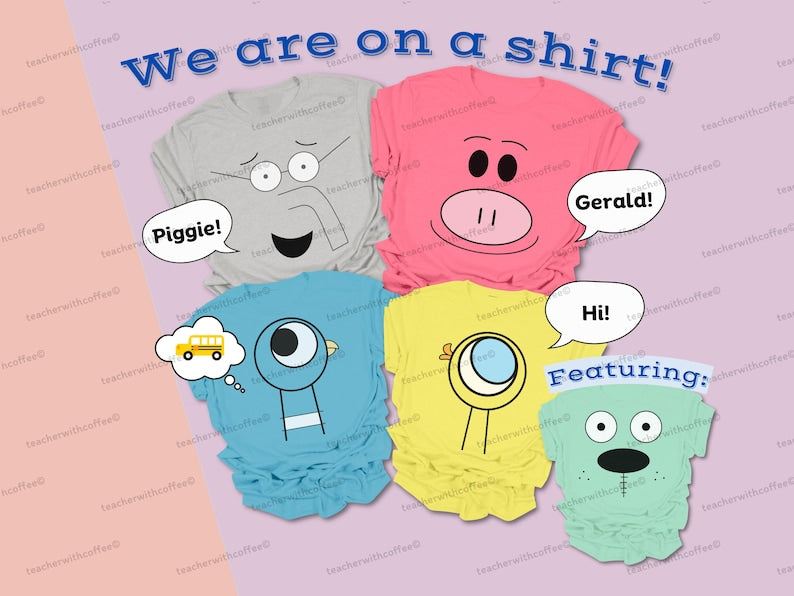 Elephant and Piggie Shirt, Teacher Costume, Character Day, Pigeon Shirt, Mo Willems, Teacher Halloween, Group Costume, Book Shirt