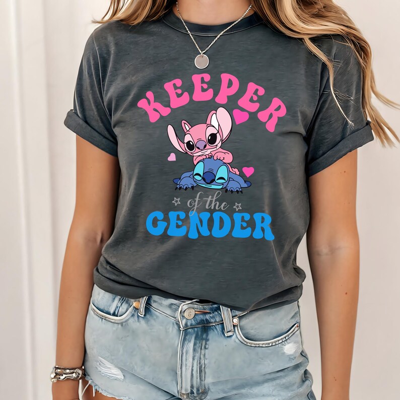 Custom Stitch Gender Reveal Shirt– Disney Baby Shower Tee– Pink or Blue Family Loves You– Cute Pregnancy Announcement Shirt–Team Boy or Girl