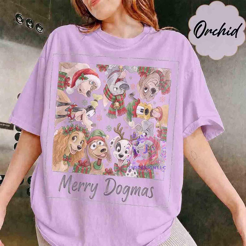 Comfort Colors Disney Dogs Merry Dogmas T-shirt, Pluto Disney Puppy Christmas Tee, Disney Pet Lovers Shirt, Lady Tramp Xmas, Family Gifts