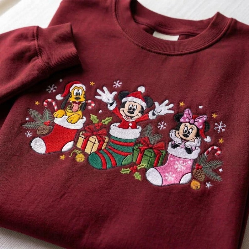 Embroidered Mouse And Friends Sweatshirt, Magical Land Christmas Shirt, Family Vacation Tee, Magical Park Outfit