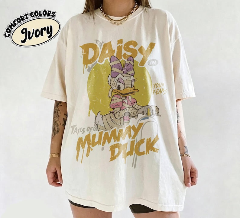 Tails of Mummy Mouse Disney Halloween Shirt, Comfort Colors Mickey Minnie Daisy Donald Goofy Pluto Mummy Tee, Retro Spooky Family Vacation