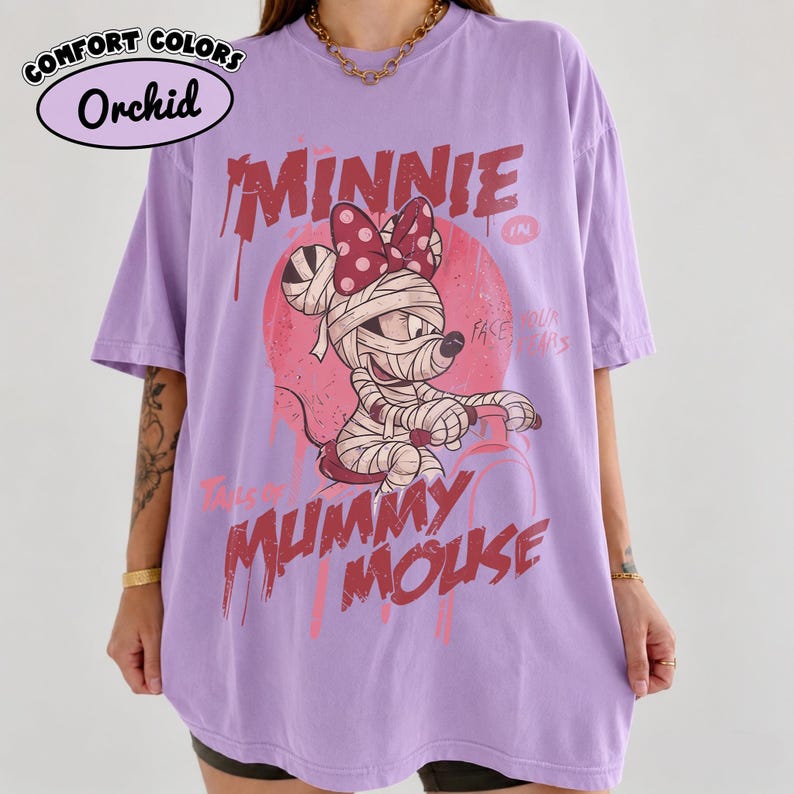 Tails of Mummy Mouse Disney Halloween Shirt, Comfort Colors Mickey Minnie Daisy Donald Goofy Pluto Mummy Tee, Retro Spooky Family Vacation