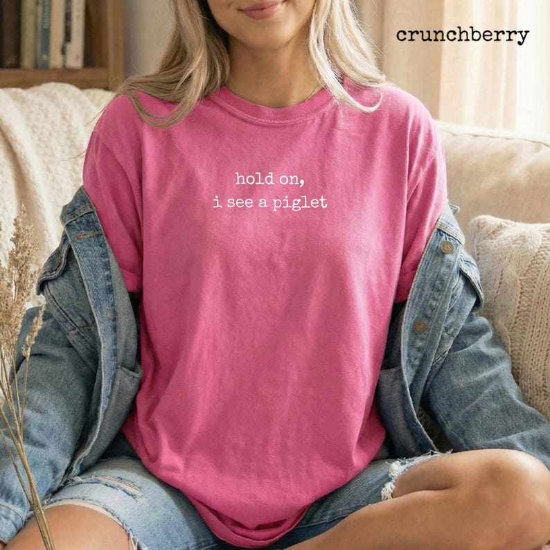 Comfort Colors® Hold On I See A Piglet Shirt, Funny Farm Animal Lover Gift, Cute Pig Sweatshirt, Pig Lover Gift, Christmas Gift For Her