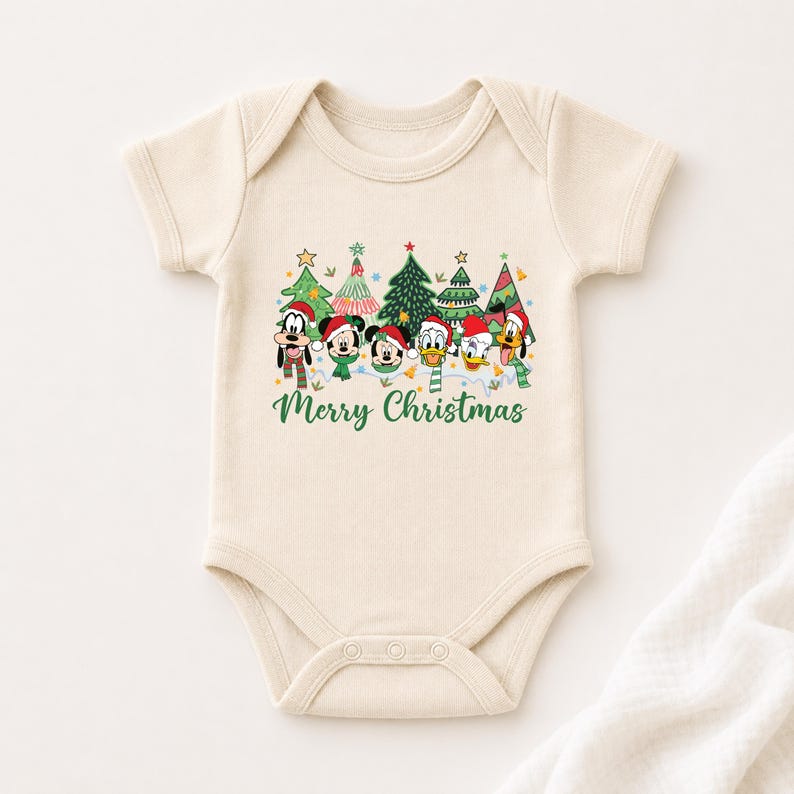 Christmas Shirt Toddler Kids Xmas Baby Bodysuit Youth Sweatshirt Donald Holiday Gift Mickey Friends Winter Trees Merry Tees Goofy Pluto Tops