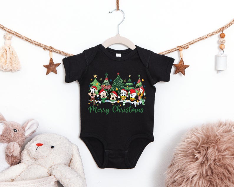 Christmas Shirt Toddler Kids Xmas Baby Bodysuit Youth Sweatshirt Donald Holiday Gift Mickey Friends Winter Trees Merry Tees Goofy Pluto Tops