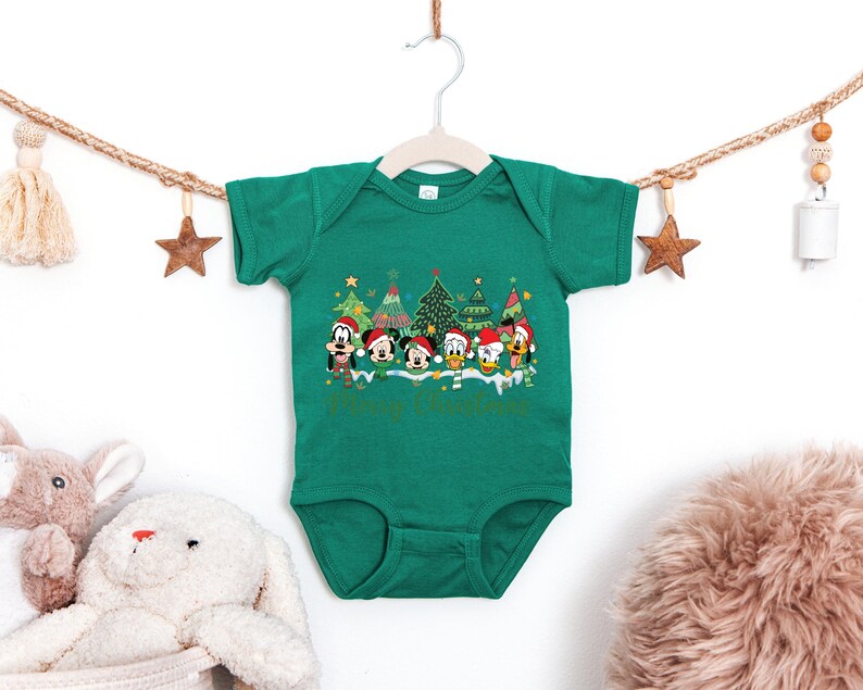 Christmas Shirt Toddler Kids Xmas Baby Bodysuit Youth Sweatshirt Donald Holiday Gift Mickey Friends Winter Trees Merry Tees Goofy Pluto Tops