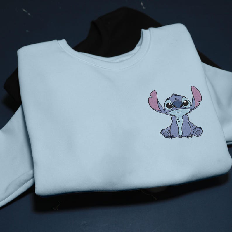 Personalized Stitch and Angel Embroidered Sweatshirt, Disney Couple Embroidery Hoodie, Matching Embroidery Shirt, Custom Name Sleeve, Gifts