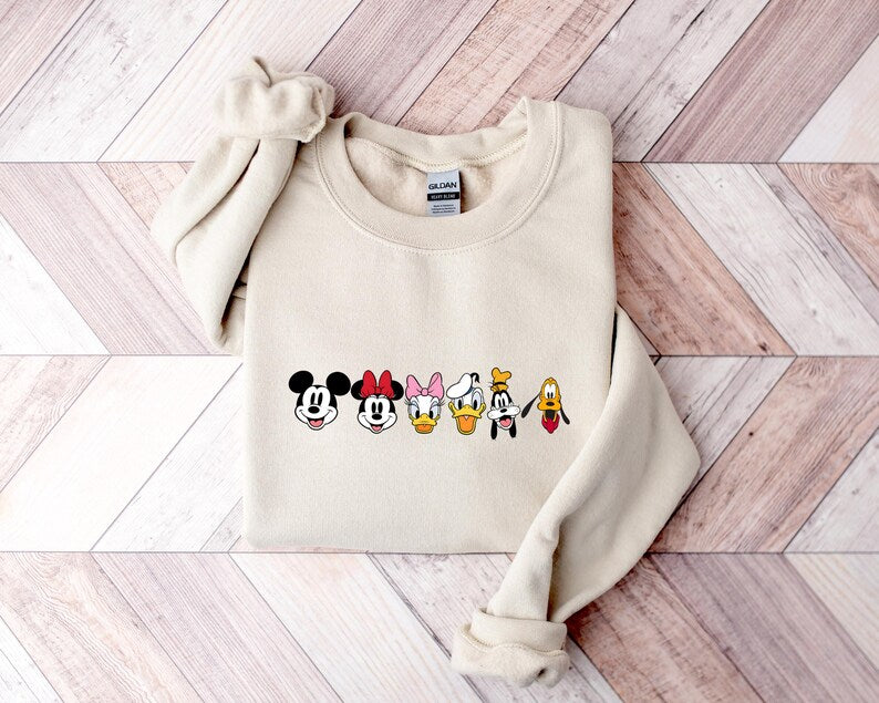 Gildan Mickey And Friends Shirt, Retro Disney Faces Tee, Minnie Donald Pluto Family Trip 2026