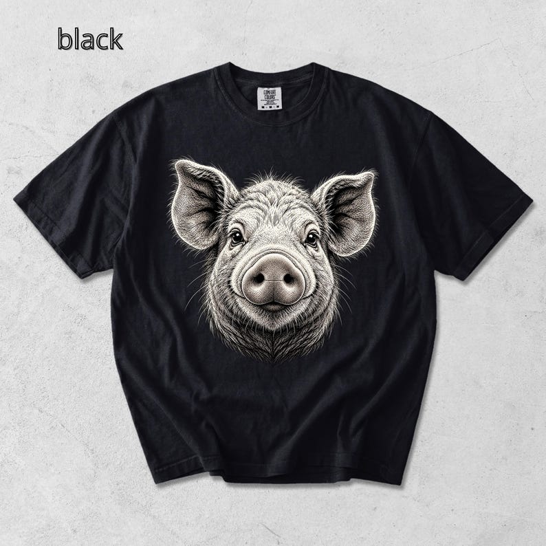 Pig Head T-Shirt, Piglet TShirt, Comfort Colors Tee