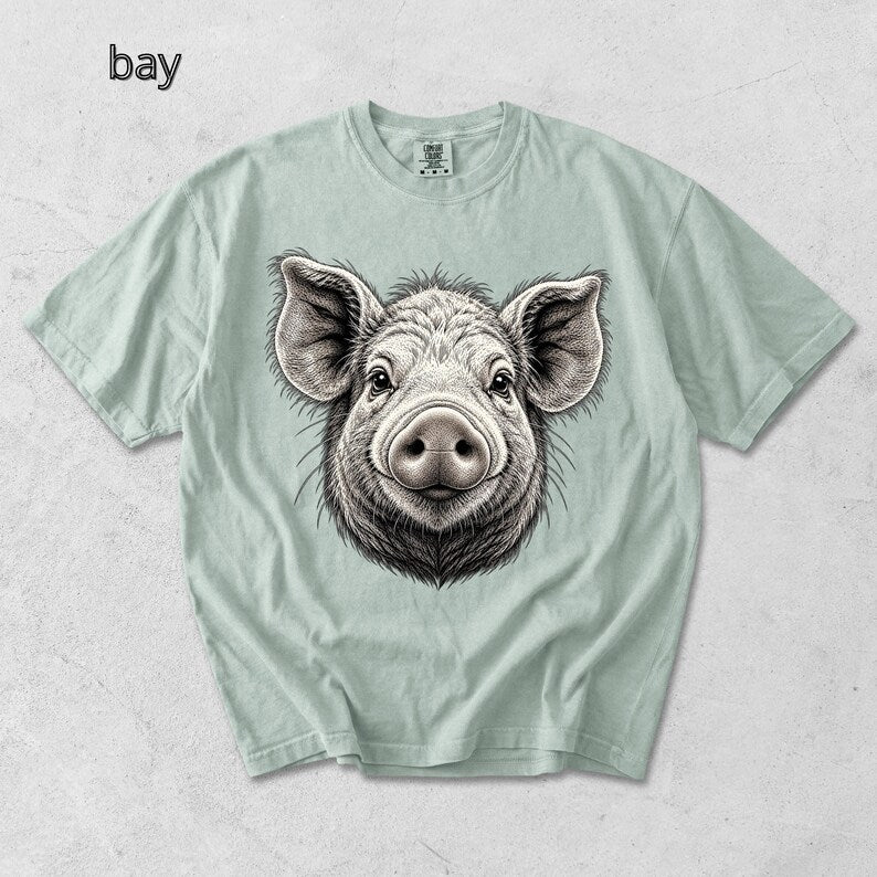 Pig Head T-Shirt, Piglet TShirt, Comfort Colors Tee