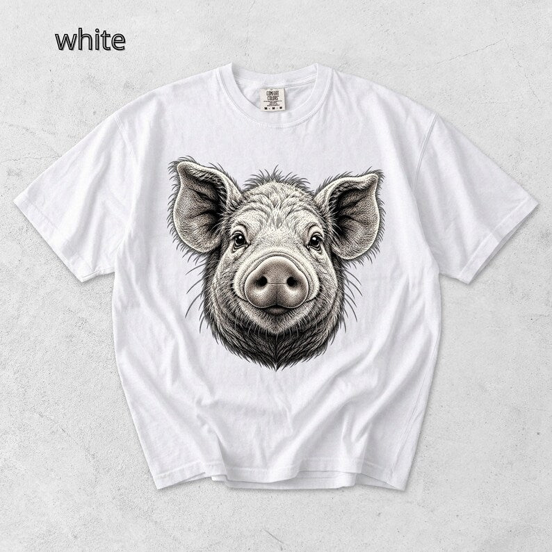 Pig Head T-Shirt, Piglet TShirt, Comfort Colors Tee