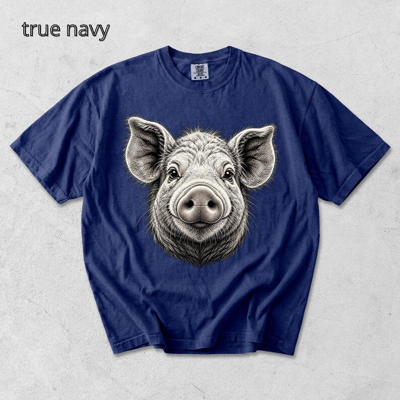 Pig Head T-Shirt, Piglet TShirt, Comfort Colors Tee